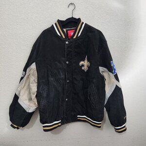 NFL New Orleans Saints Varsity Jacket XL has spots FADE SPOTS